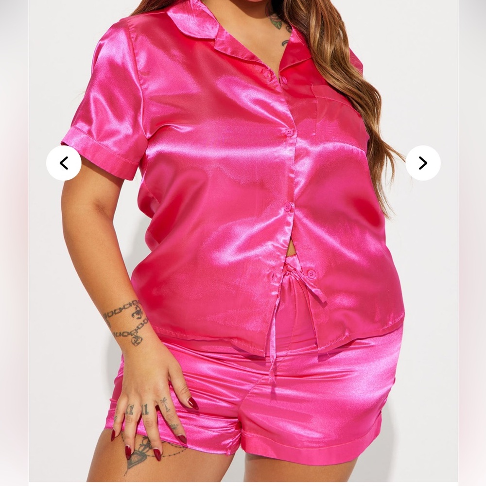 Satin Pink Pajama Set (Never Worn)